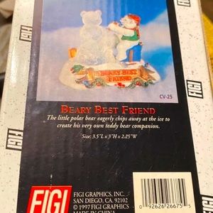 Vintage BEARY BEST FRIEND FIGURE 3.5”L 3”H 2.5 NEW